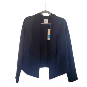 Jason Scott Cropped Shawl Collar Soft Black Open Cardigan NWT, Size Large